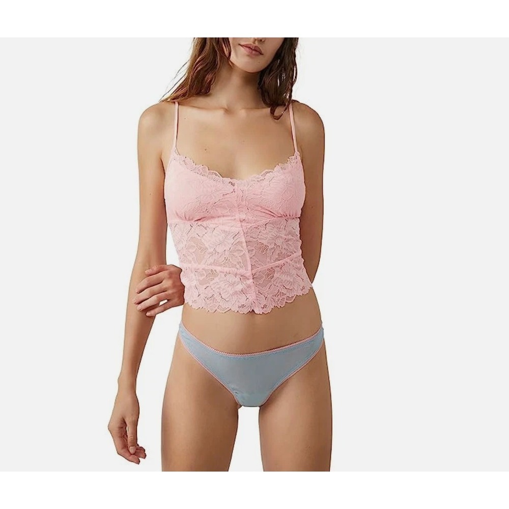 Intimately Free People Heart Eyes Lace Bralette Cami Size Medium Pink Romantic